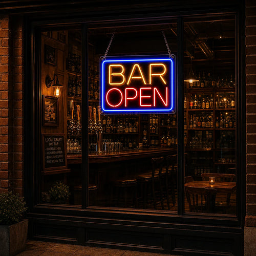 Bar Open Neon Sign for Pub & Lounge