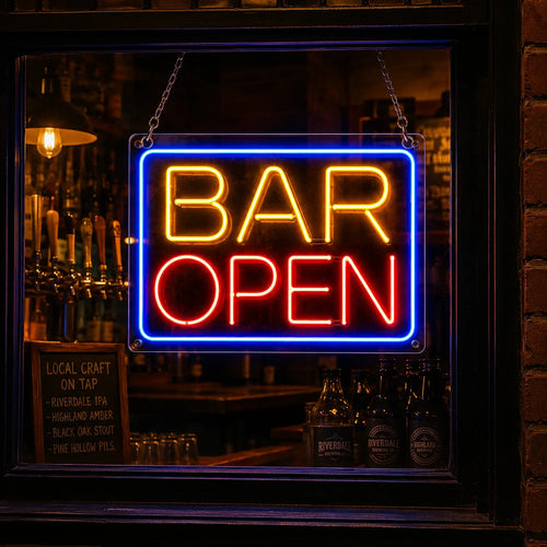 Bar Open Neon Sign for Pub & Lounge