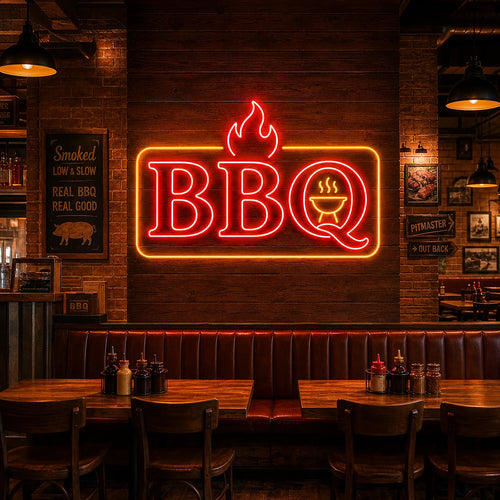BBQ Neon Sign for Barbecue Restaurant Decor