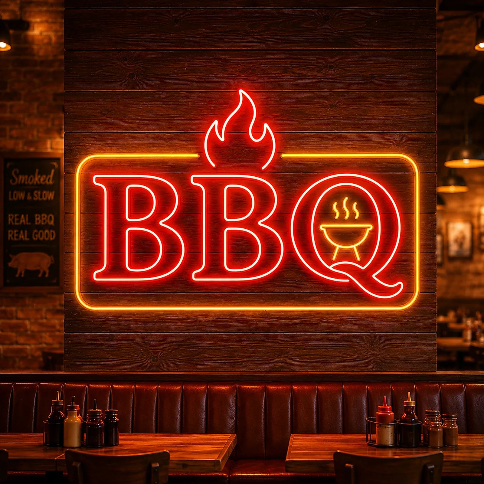 BBQ Neon Sign for Barbecue Restaurant Decor