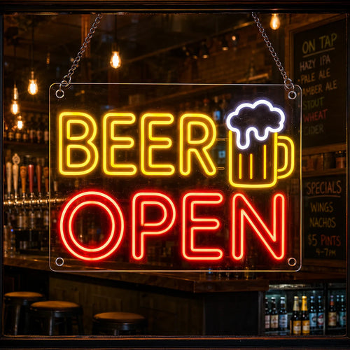 Bar OPEN Neon Sign for Pubs and Home Bars