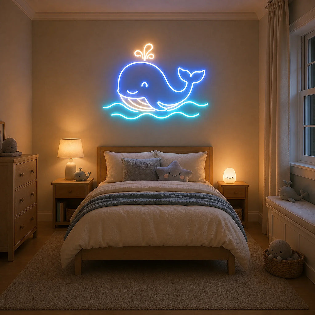 Blue Whale Bedroom Neon Sign