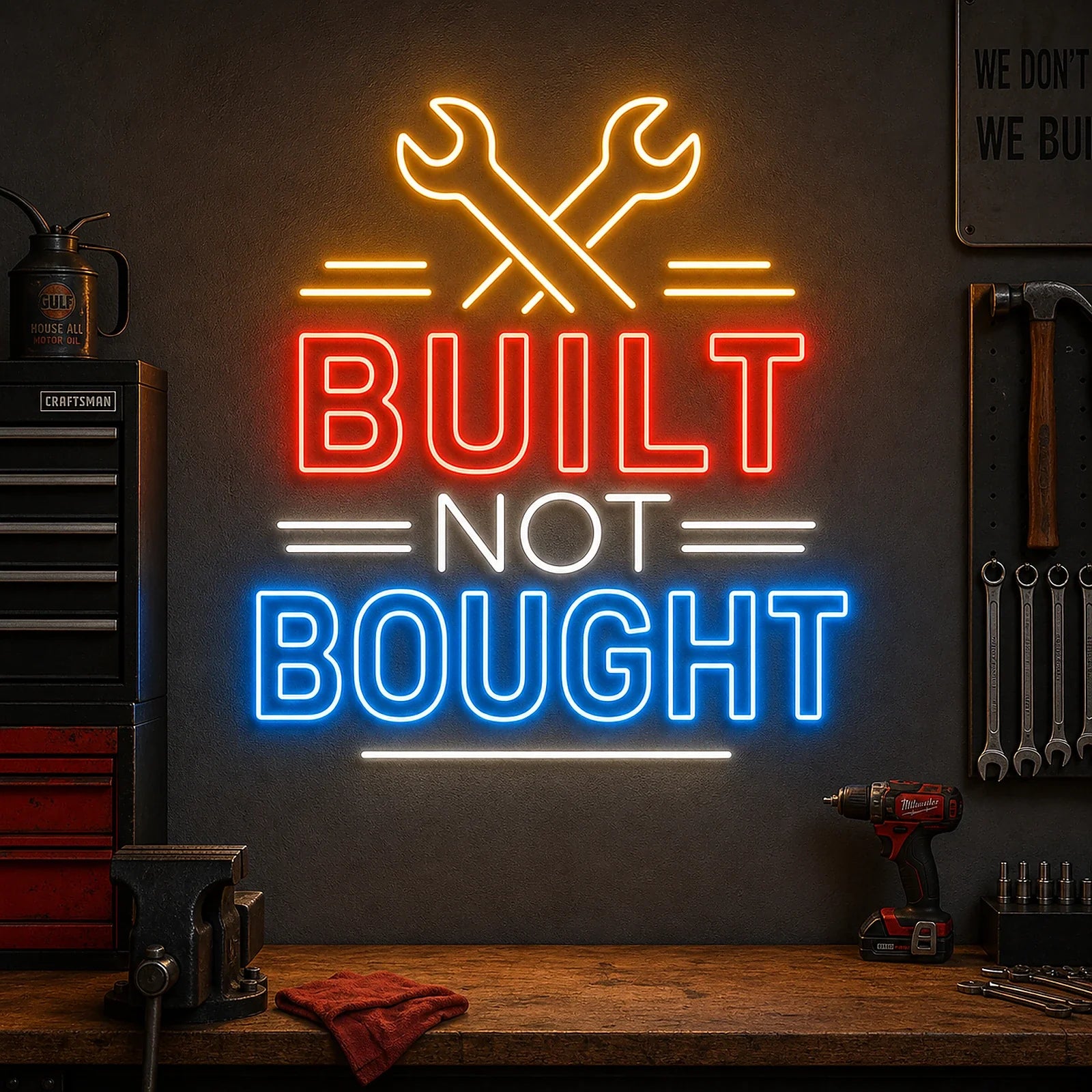 Built Not Bought Neon Sign