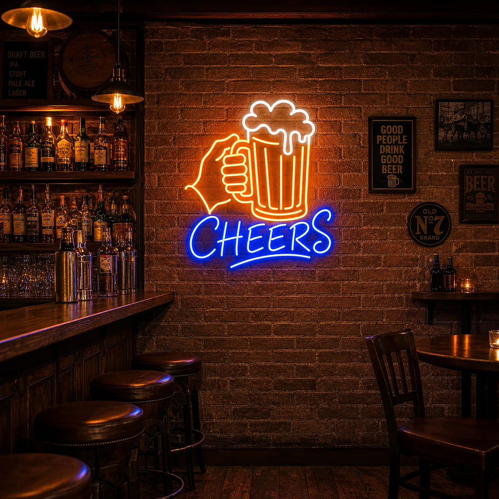 Cheers Beer Mug Neon Sign