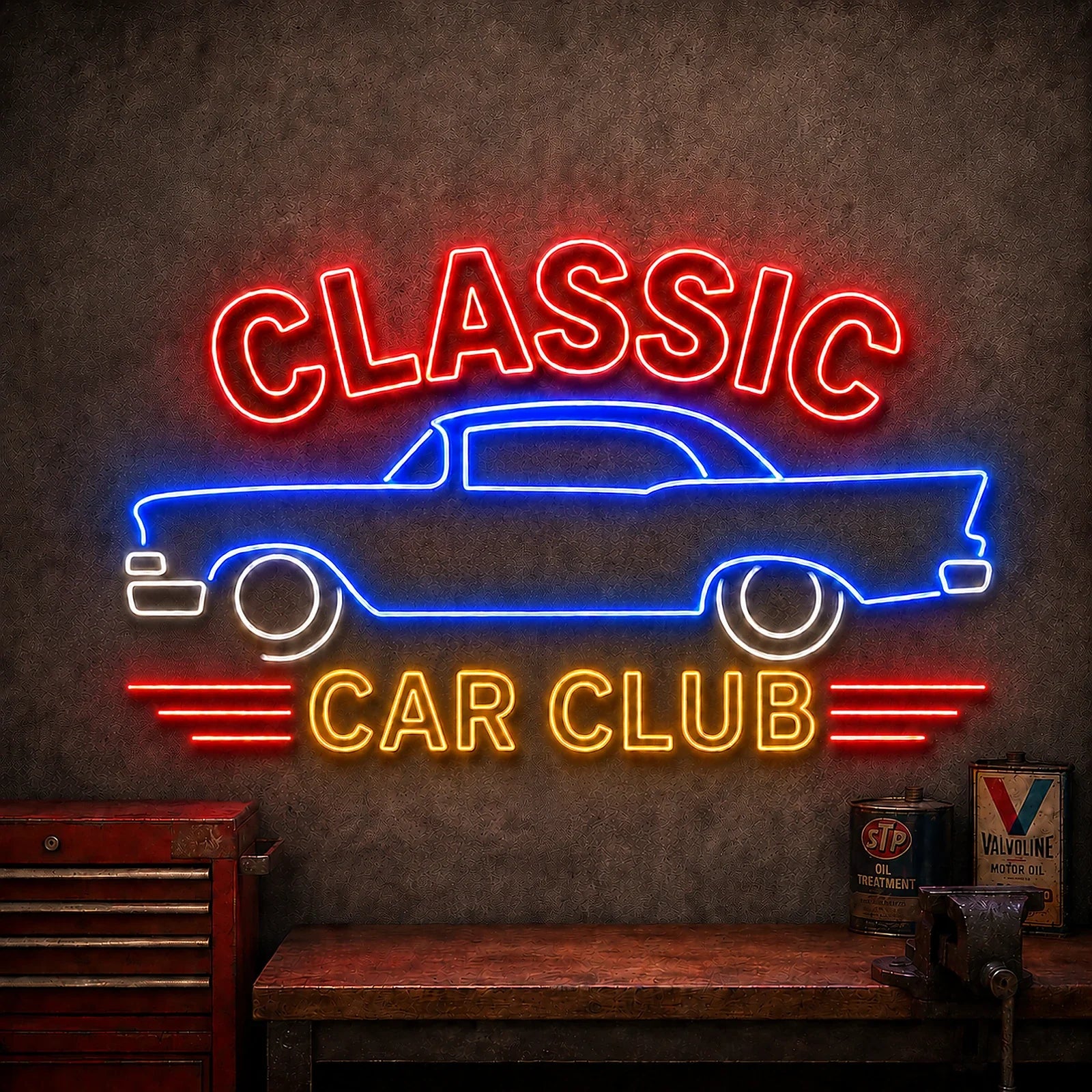 Classic Car Club Neon Sign