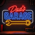 Dad's Garage Wrench Neon Sign
