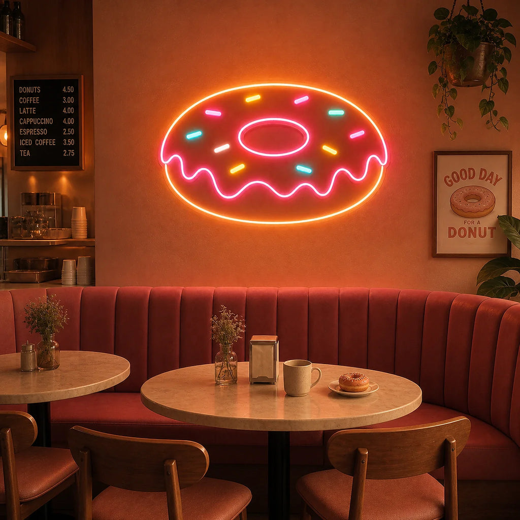 Donut Neon Sign for Donut Shop Wall Decor