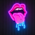 Dripping Lips UV LED Neon Sign for Bar Wall Decor