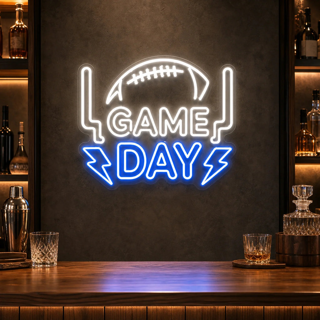 Football Game Day LED Neon Sign for Sports Bar Decor