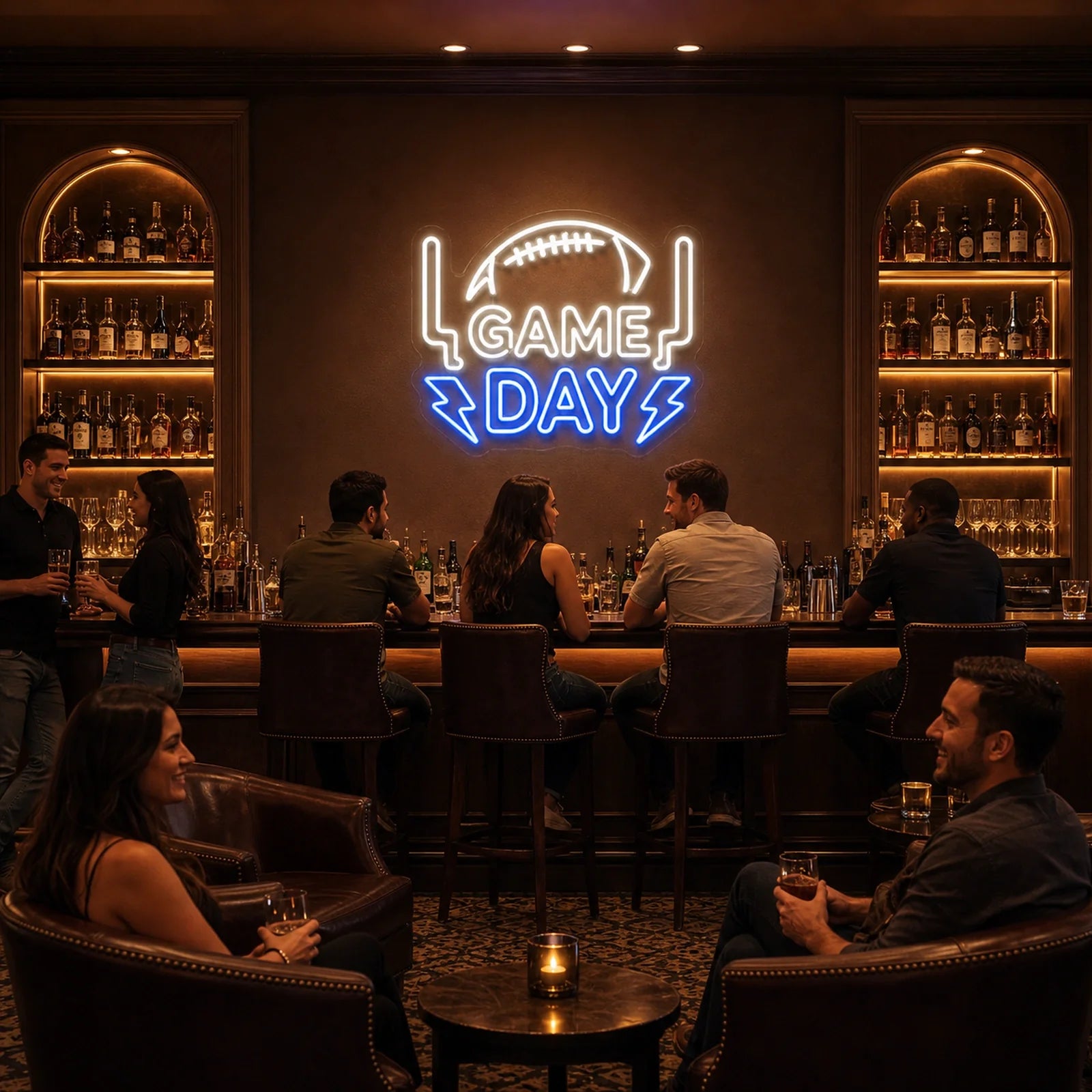 Football Game Day LED Neon Sign for Sports Bar Decor