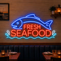 Fish Neon Sign for Fresh Seafood Restaurant Decor