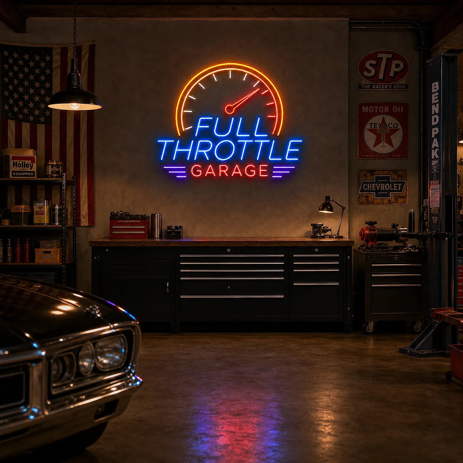 Full Throttle Garage Neon Sign