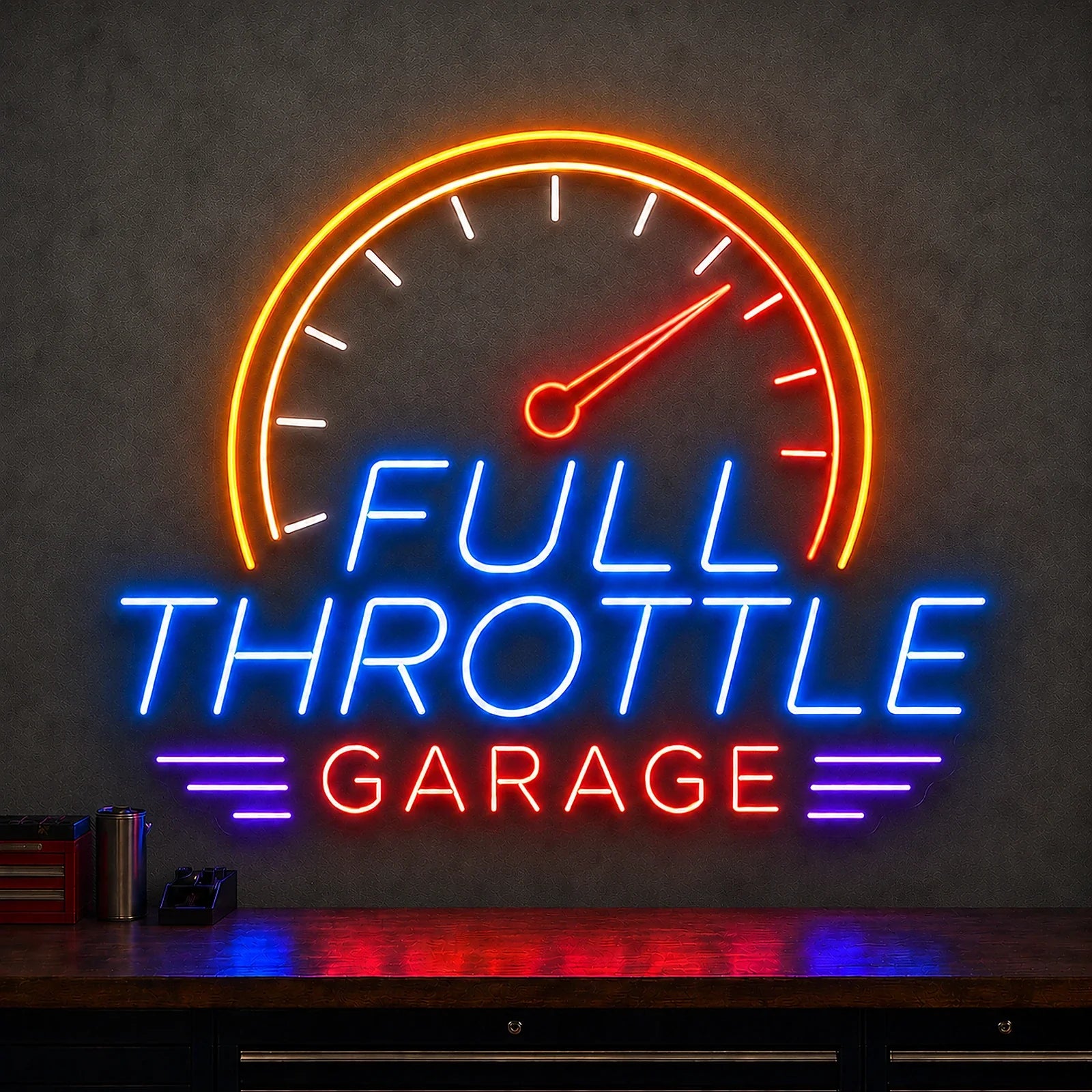 Full Throttle Garage Neon Sign