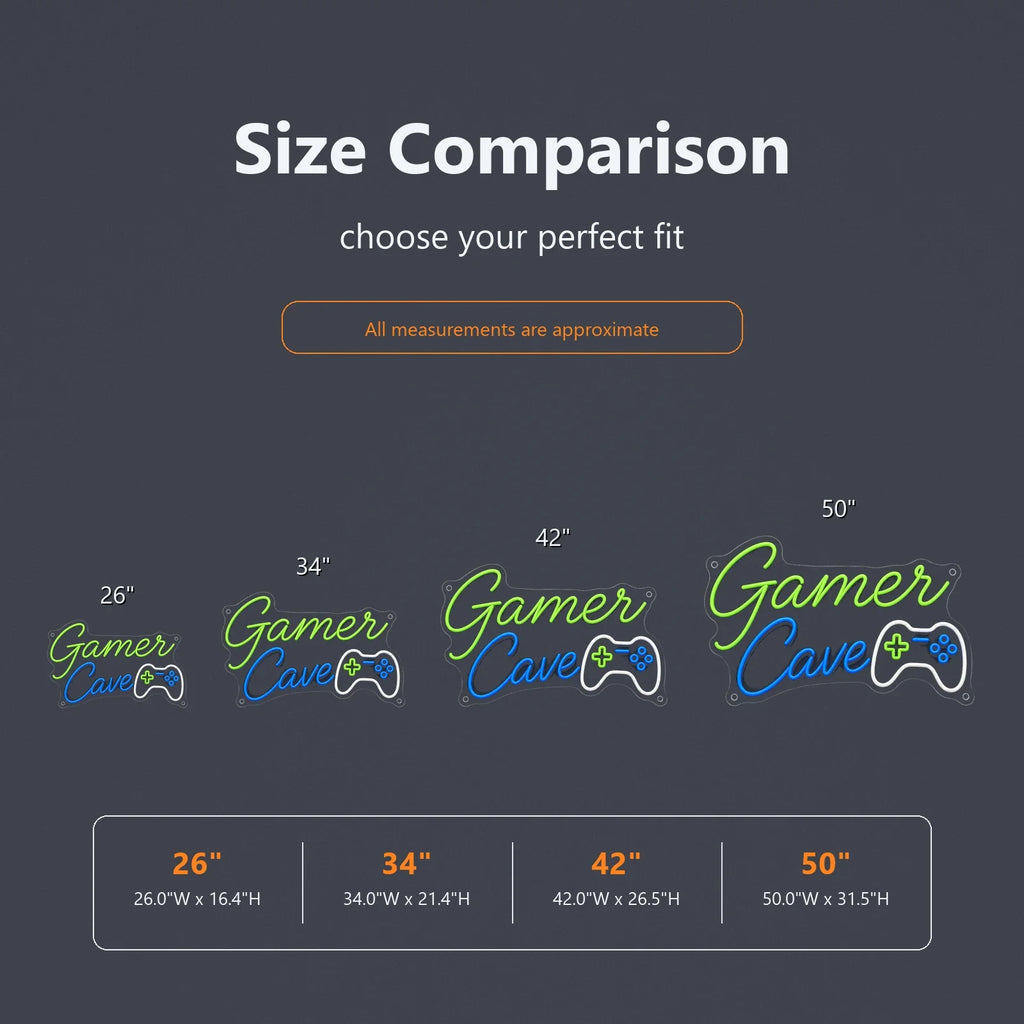 Gamer Cave Video Game Controller Neon Sign