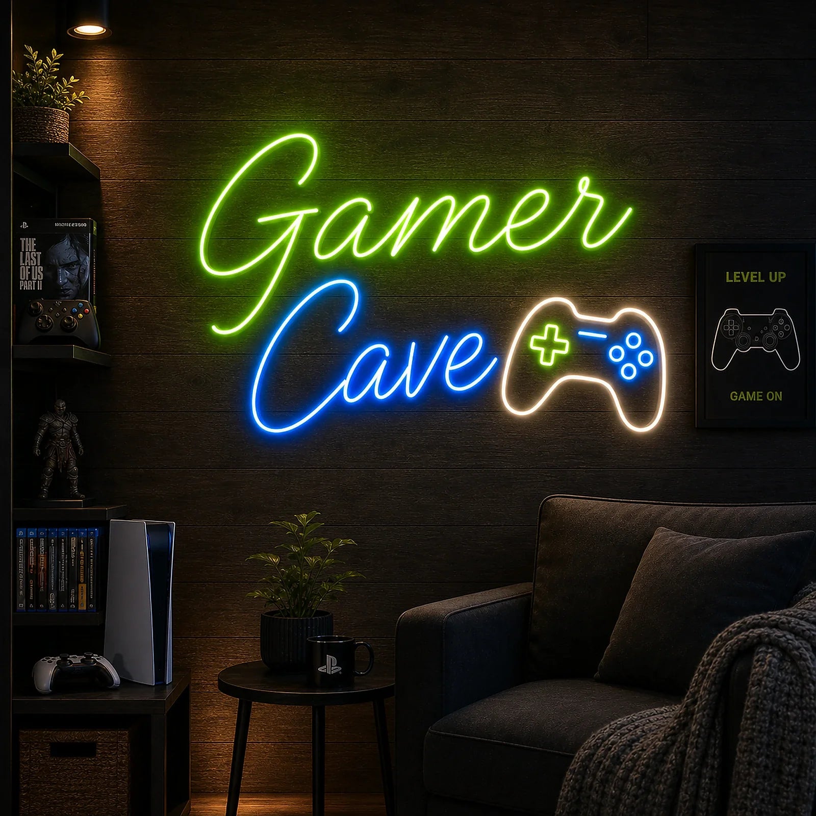 Gamer Cave Video Game Controller Neon Sign