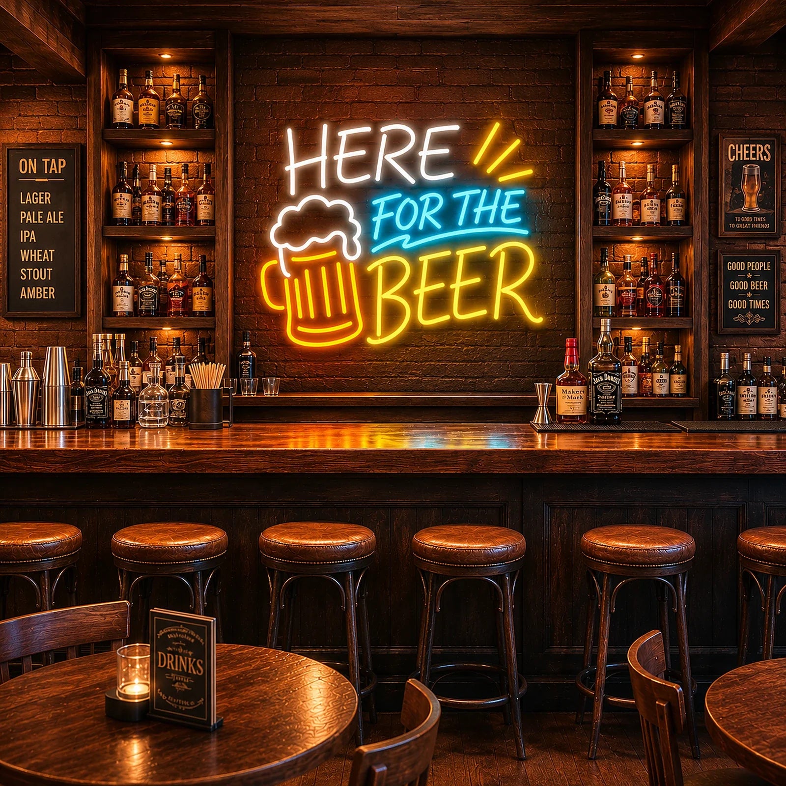 Here for the Beer Neon Sign