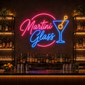 Martini Glass LED Neon Sign for Cocktail Bar Decor