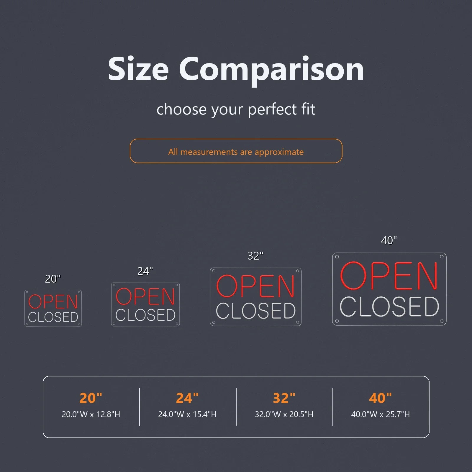Open Closed Neon Sign for Business Door