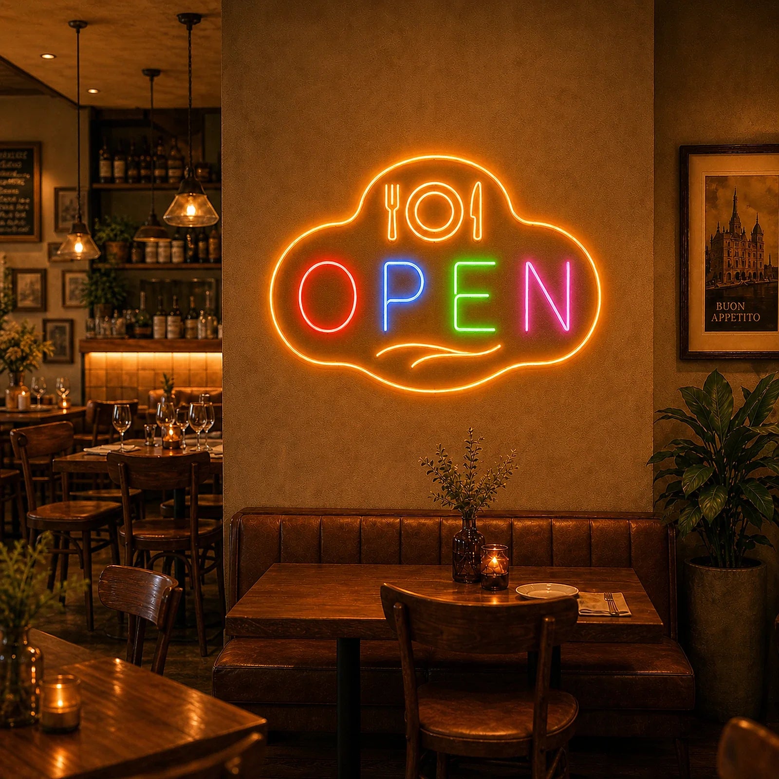 OPEN Restaurant Sign for Business Windows