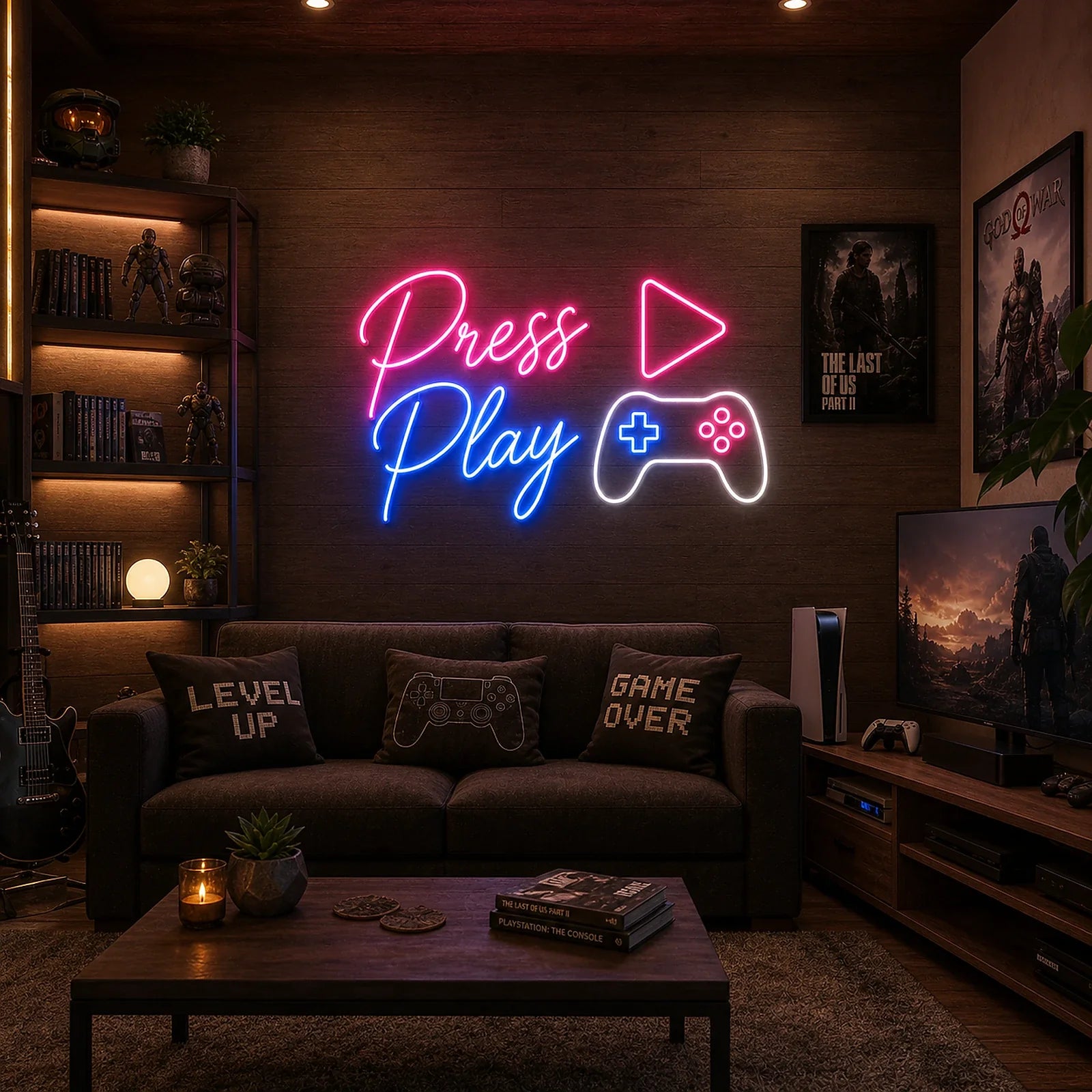 Press Play LED Neon Sign