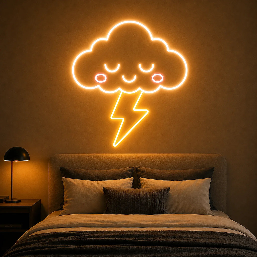 Cloud Lightning Bedroom Neon Sign