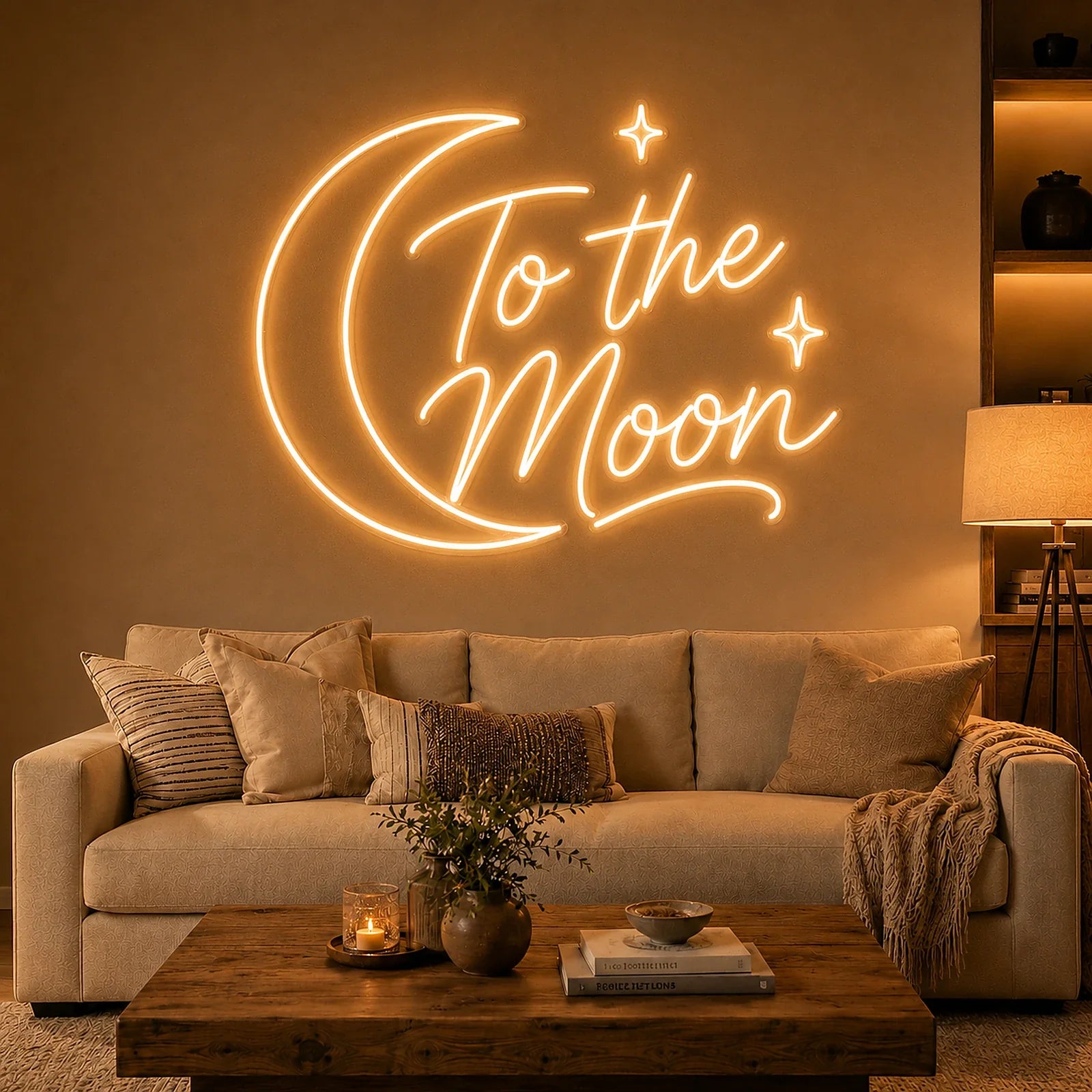 To The Moon Bedroom Neon Sign